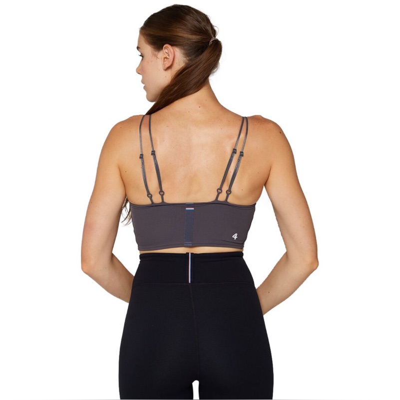 Fourlaps Poise Longline Bra In Graphite Size Medium New